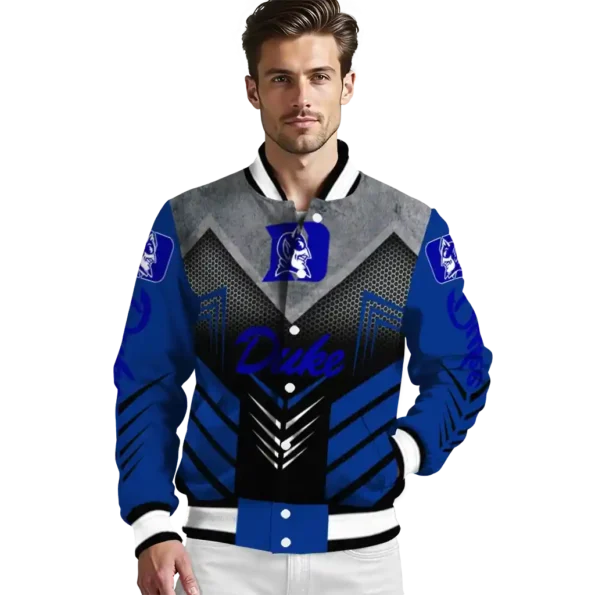 duke blue devils arrow layer blue black varsity jacket high quality.webp