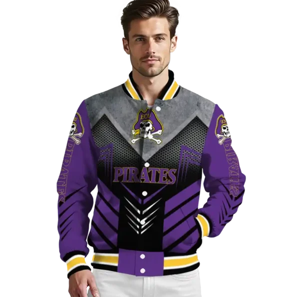east carolina pirates arrow layer purple black varsity jacket high quality.webp