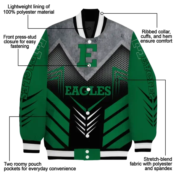 eastern michigan eagles arrow layer green black varsity jacket new arrival.webp