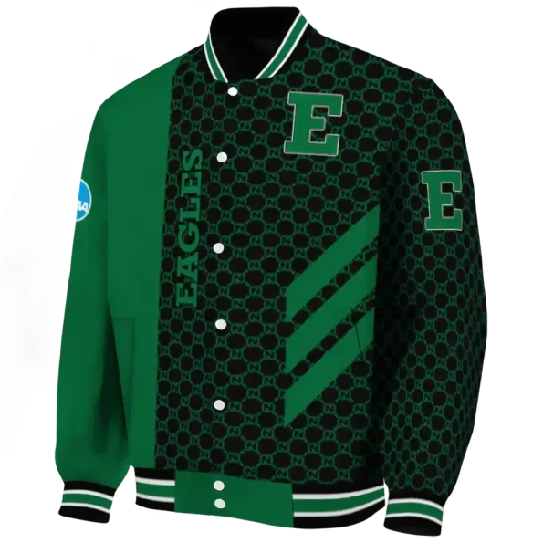 eastern michigan eagles triple side stripes green black varsity jacket best selling