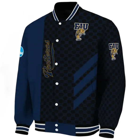 fiu panthers triple side stripes blue black varsity jacket best selling