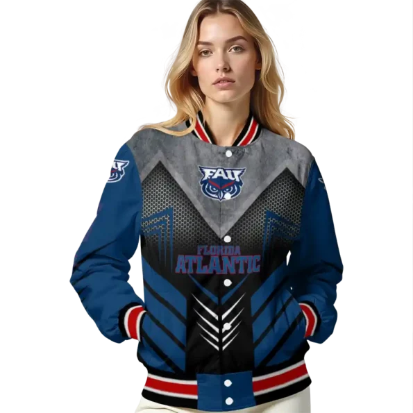 florida atlantic owls arrow layer blue black varsity jacket latest model.webp