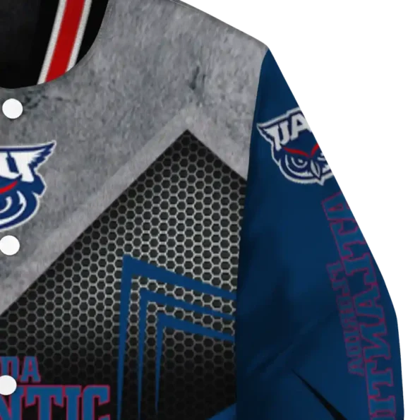 florida atlantic owls arrow layer blue black varsity jacket premium grade.webp