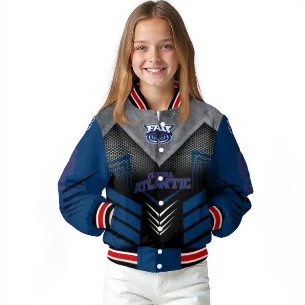 florida atlantic owls arrow layer blue black varsity jacket top rated.webp