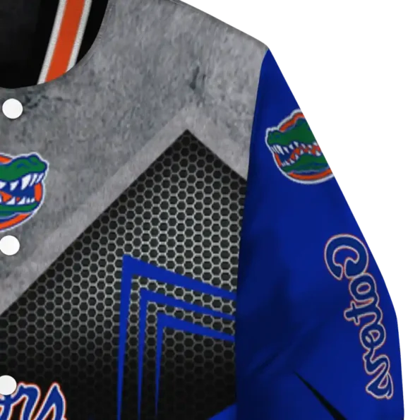 florida gators arrow layer blue black varsity jacket premium grade.webp