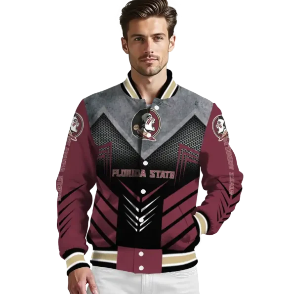florida state seminoles arrow layer garnet black varsity jacket high quality.webp