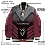 florida state seminoles arrow layer garnet black varsity jacket best selling.webp