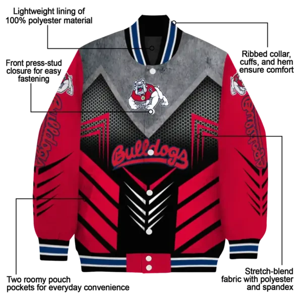 fresno state bulldogs arrow layer red black varsity jacket new arrival.webp