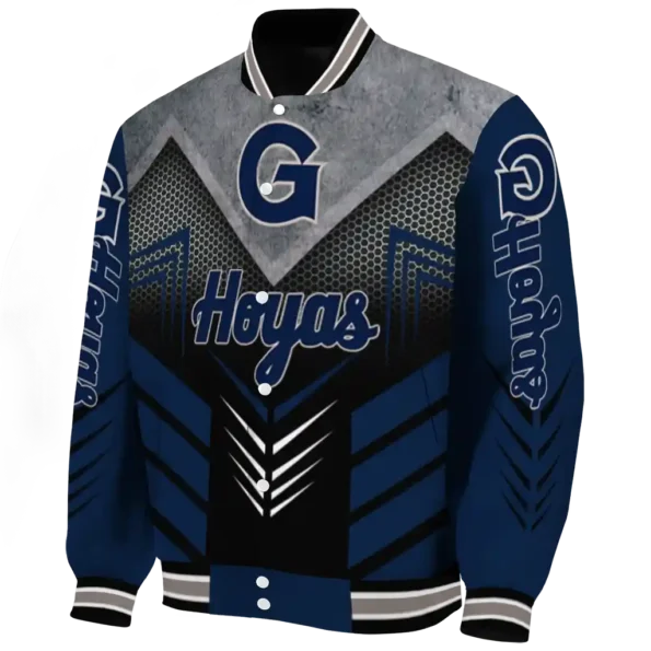georgetown hoyas arrow layer blue black varsity jacket best selling.webp
