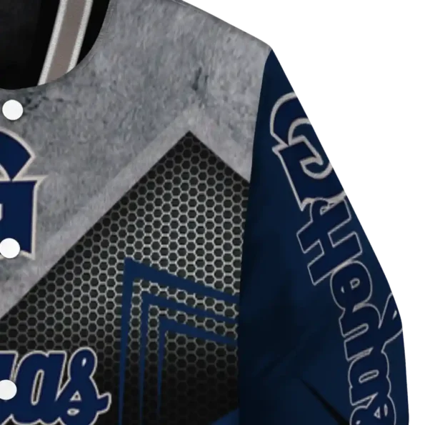 georgetown hoyas arrow layer blue black varsity jacket premium grade.webp