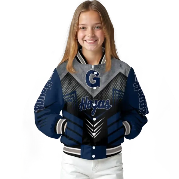 georgetown hoyas arrow layer blue black varsity jacket top rated.webp