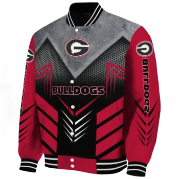 georgia bulldogs arrow layer red black varsity jacket best selling.webp
