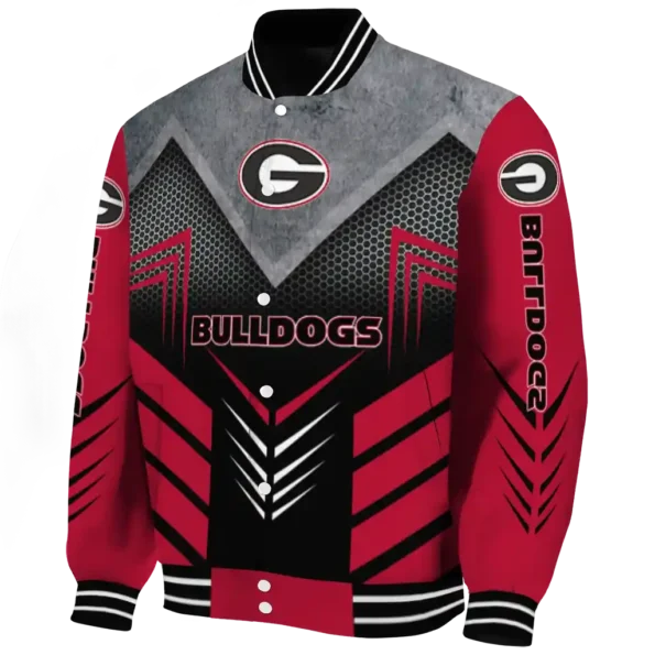 georgia bulldogs arrow layer red black varsity jacket best selling.webp