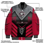 georgia bulldogs arrow layer red black varsity jacket best selling.webp