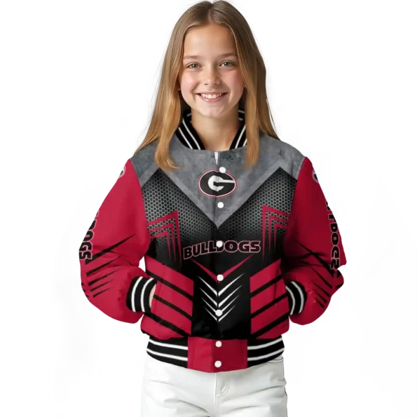 georgia bulldogs arrow layer red black varsity jacket top rated.webp