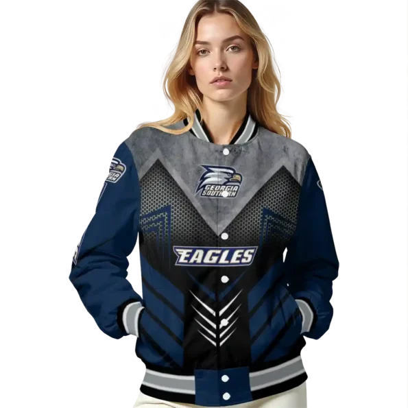 georgia southern eagles arrow layer blue black varsity jacket latest model.webp