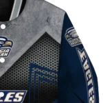 georgia southern eagles arrow layer blue black varsity jacket best selling.webp