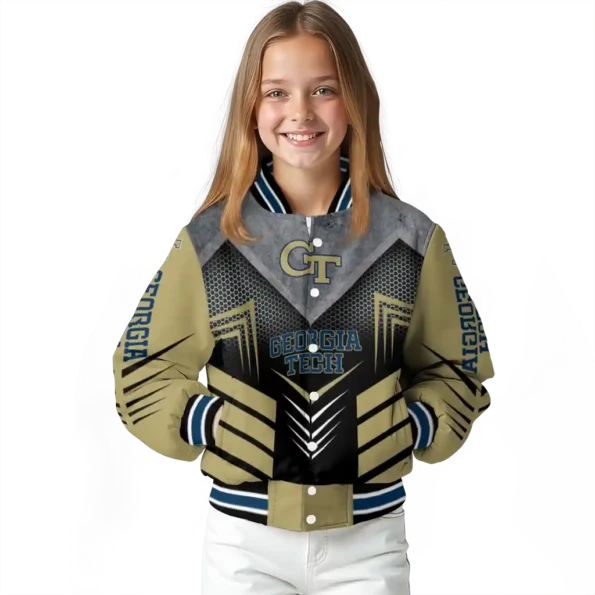 georgia tech yellow jackets arrow layer gold black varsity jacket top rated.webp