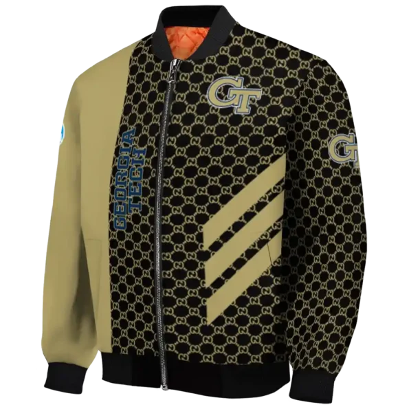 georgia tech yellow jackets triple side stripes gold black bomber jacket best selling