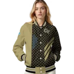 georgia tech yellow jackets triple side stripes gold black varsity jacket best selling.webp