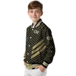 georgia tech yellow jackets triple side stripes gold black varsity jacket best selling.webp