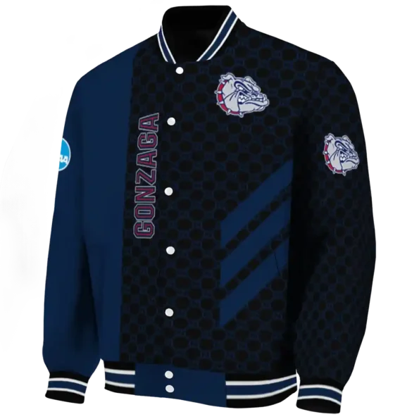 gonzaga bulldogs triple side stripes blue black varsity jacket best selling