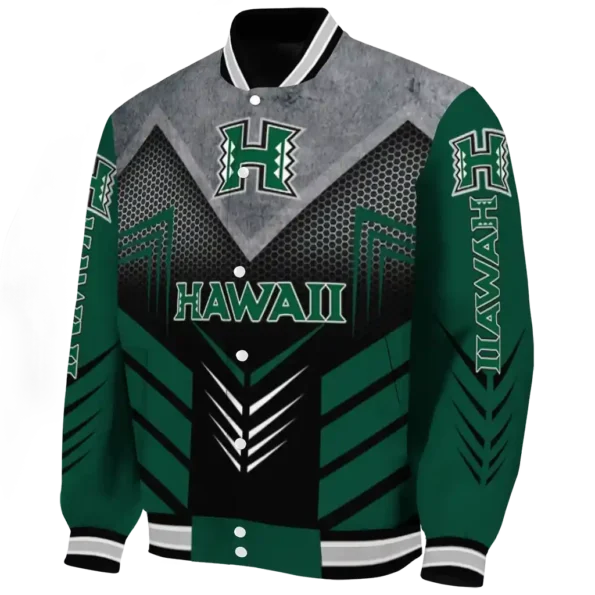 hawaii rainbow warriors arrow layer green black varsity jacket best selling