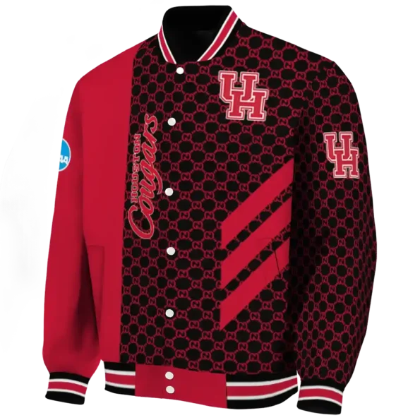 houston cougars triple side stripes red black varsity jacket best selling