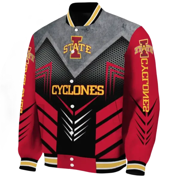 iowa state cyclones arrow layer red black varsity jacket best selling