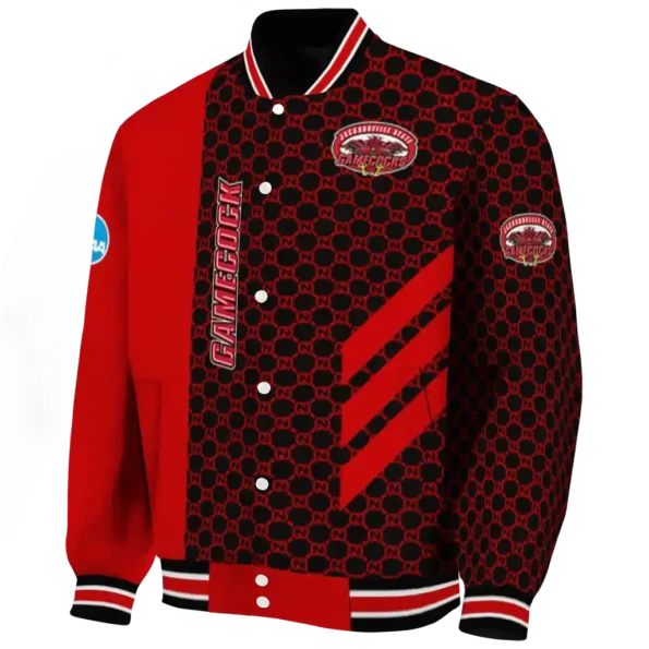 jacksonville state gamecocks triple side stripes red black varsity jacket best selling
