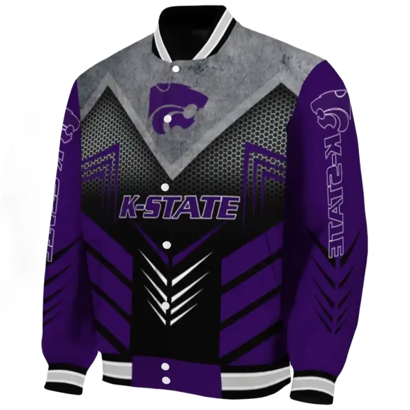 kansas state wildcats arrow layer purple black varsity jacket best selling
