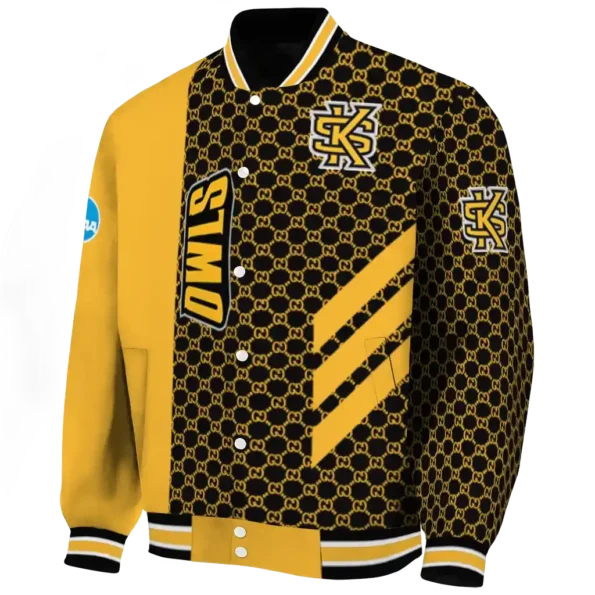 kennesaw state owls triple side stripes gold black varsity jacket best selling