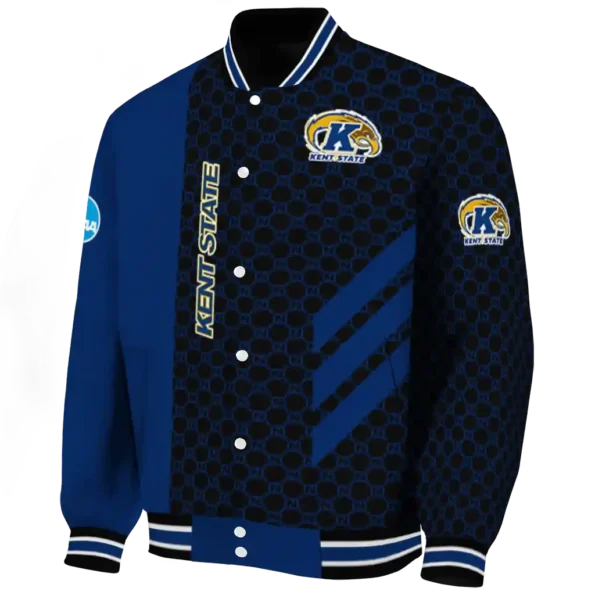 kent state golden flashes triple side stripes navy blue black varsity jacket best selling