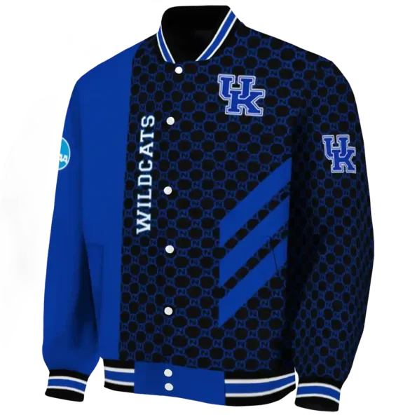 kentucky wildcats triple side stripes blue black varsity jacket best selling