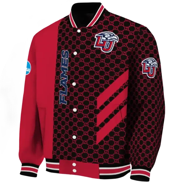 liberty flames triple side stripes red black varsity jacket best selling