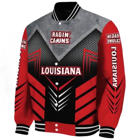 louisiana ragin cajuns arrow layer red black varsity jacket best selling.webp