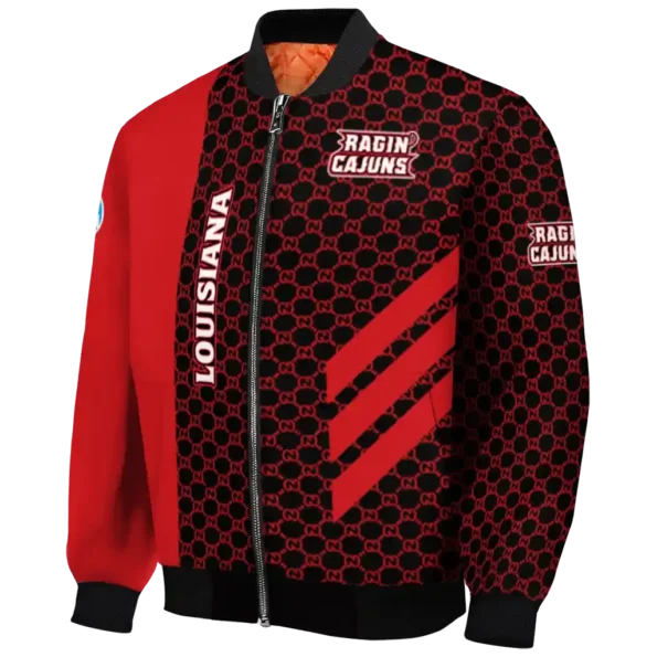 louisiana ragin cajuns triple side stripes red black bomber jacket best selling