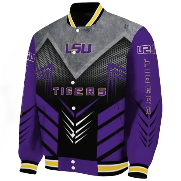 lsu tigers arrow layer purple black varsity jacket best selling