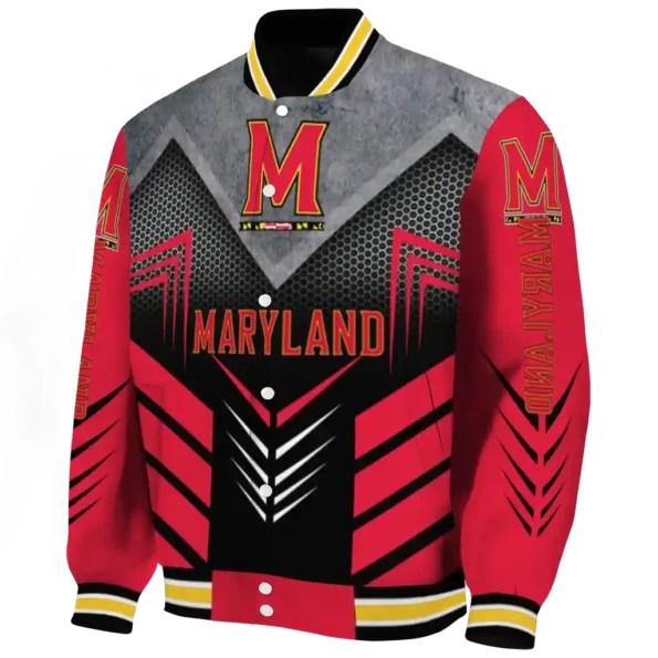 maryland terrapins arrow layer red black varsity jacket best selling