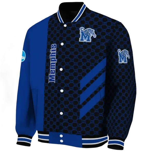 memphis tigers triple side stripes blue black varsity jacket best selling