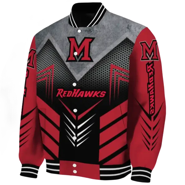 miami redhawks arrow layer red black varsity jacket best selling
