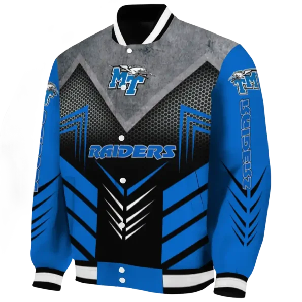 middle tennessee blue raiders arrow layer blue black varsity jacket best selling