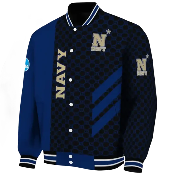 navy midshipmen triple side stripes blue black varsity jacket best selling