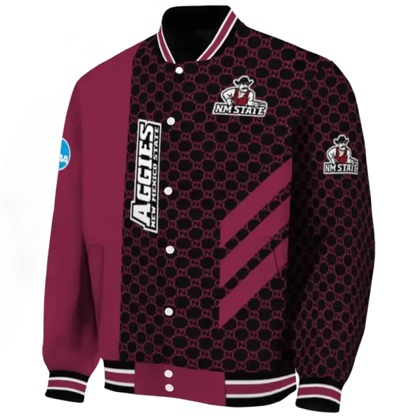 new mexico state aggies triple side stripes crimson black varsity jacket best selling