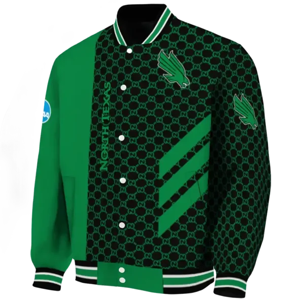 north texas mean green triple side stripes green black varsity jacket best selling