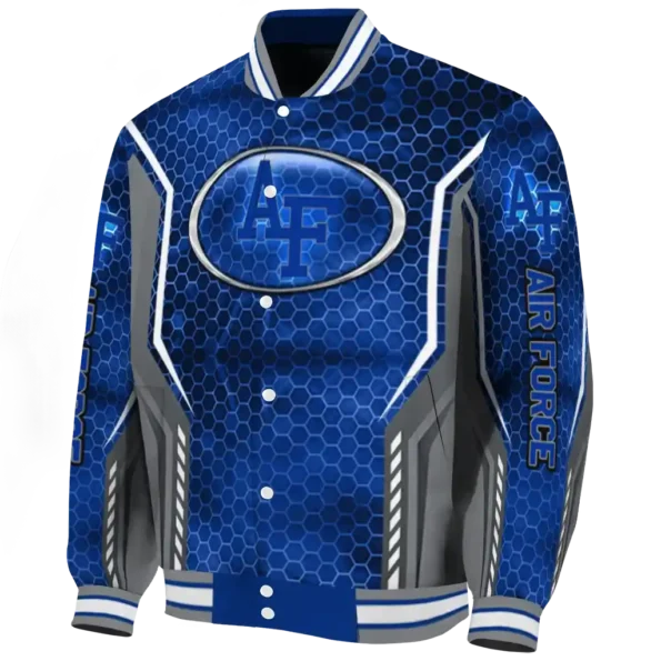 personalized air force falcons power plate blue varsity jacket best selling