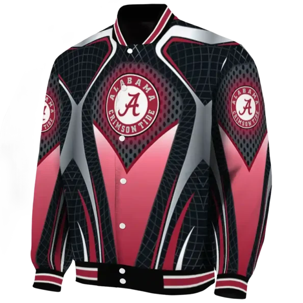 personalized alabama crimson tide mesh chest gray black varsity jacket best selling