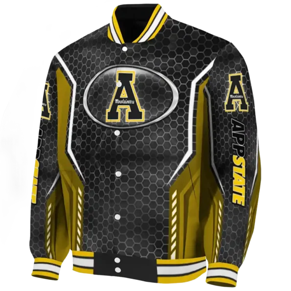 personalized appalachian state mountaineers power plate black varsity jacket best selling
