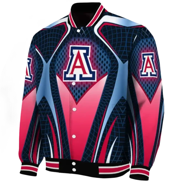 personalized arizona wildcats mesh chest navy black varsity jacket best selling