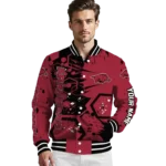 personalized-arkansas-razorbacks-hexagon-cluster-red-black-varsity-jacket-best-selling.webp